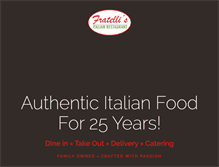 Tablet Screenshot of fratellispizzala.com
